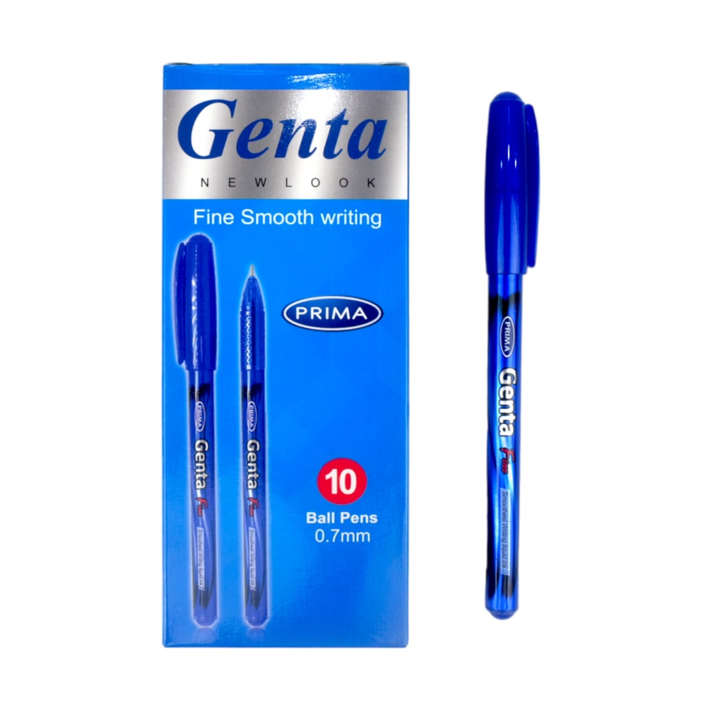 قلم جاف بريما جينتا سن رفيع 0.7 مم - 10 قلم - ازرق