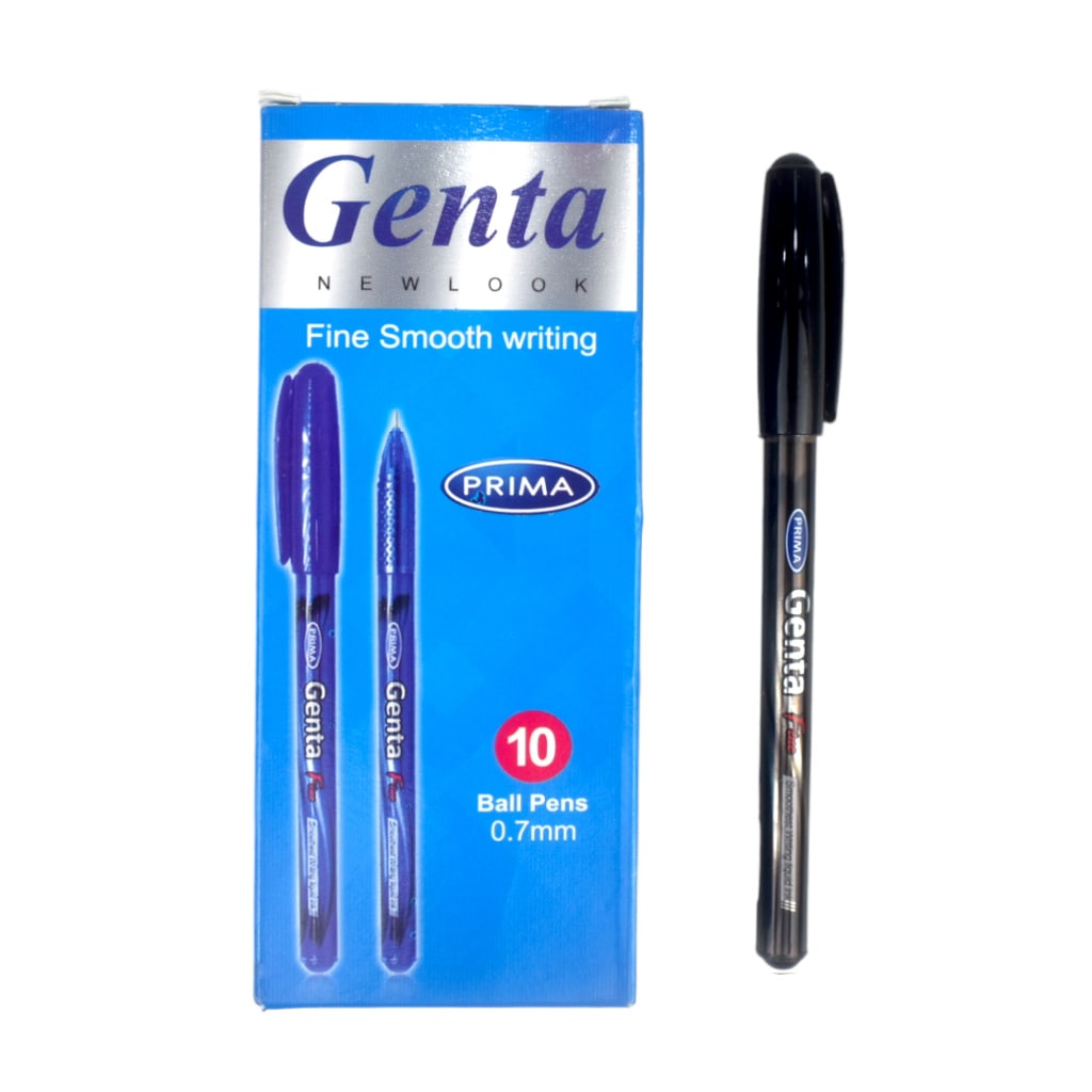 قلم جاف بريما جينتا سن رفيع 0.7 مم - 10 قلم - اسود