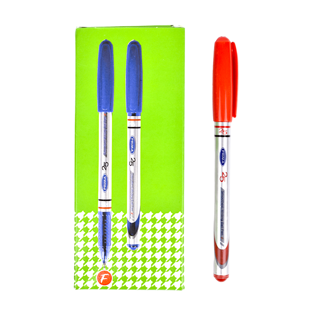 قلم جاف بريما 25 - 10 اقلام - احمر