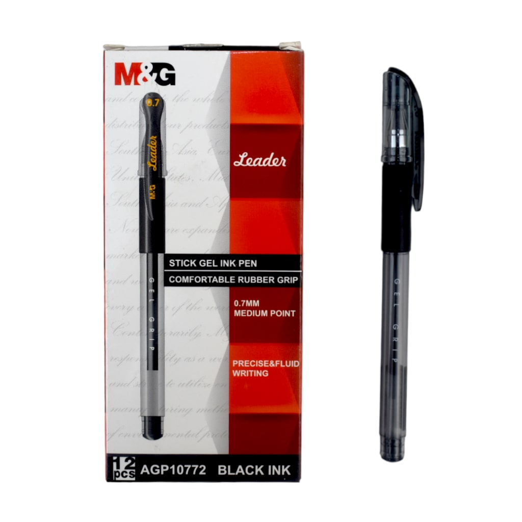 قلم جيل ام&جى ليدر 0.7 مم رقم.AGP10772 - اسود