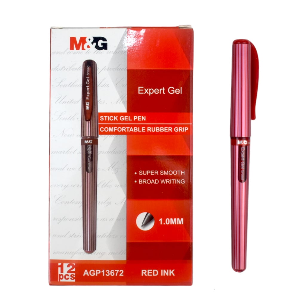 قلم جيل ام&جى اكسبرت جيل 1.0 مم رقم.AGP13672 - احمر