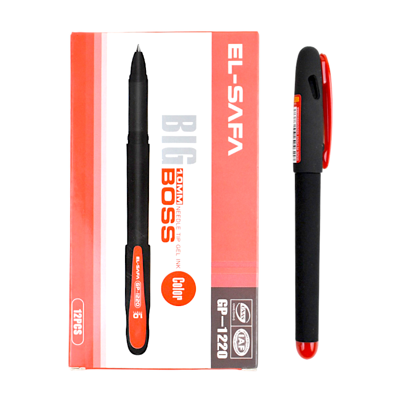 قلم جيل الصفا بيج بوس سن ابرة 1.0 مم - رقم GP-1220 - احمر