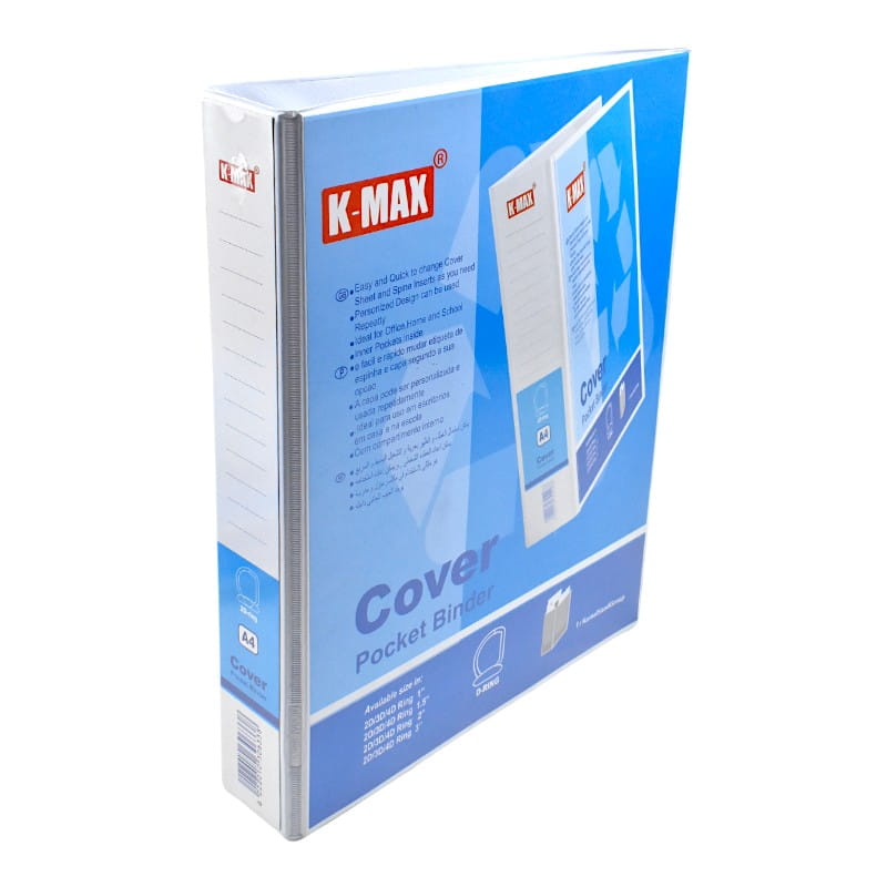 فايل روزليف K-MAX لحفظ الاوراق 6 سم 2 حلقة مقاس A4 - ابيض