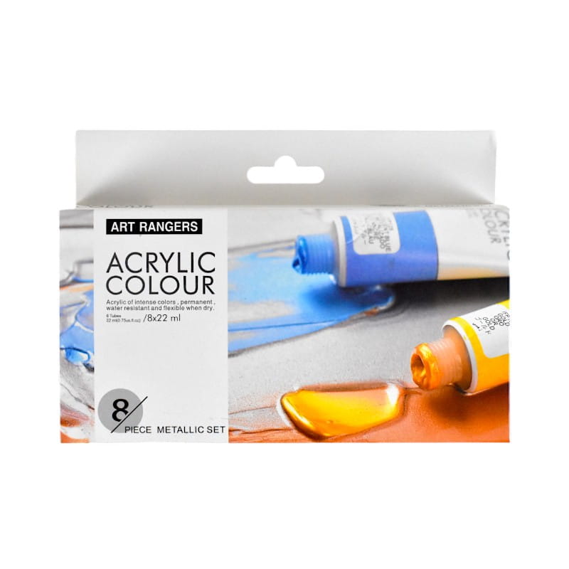 طقم الوان اكريليك ميتاليك ارت رينجرز 22 ملل رقم.0822 - 8 لون