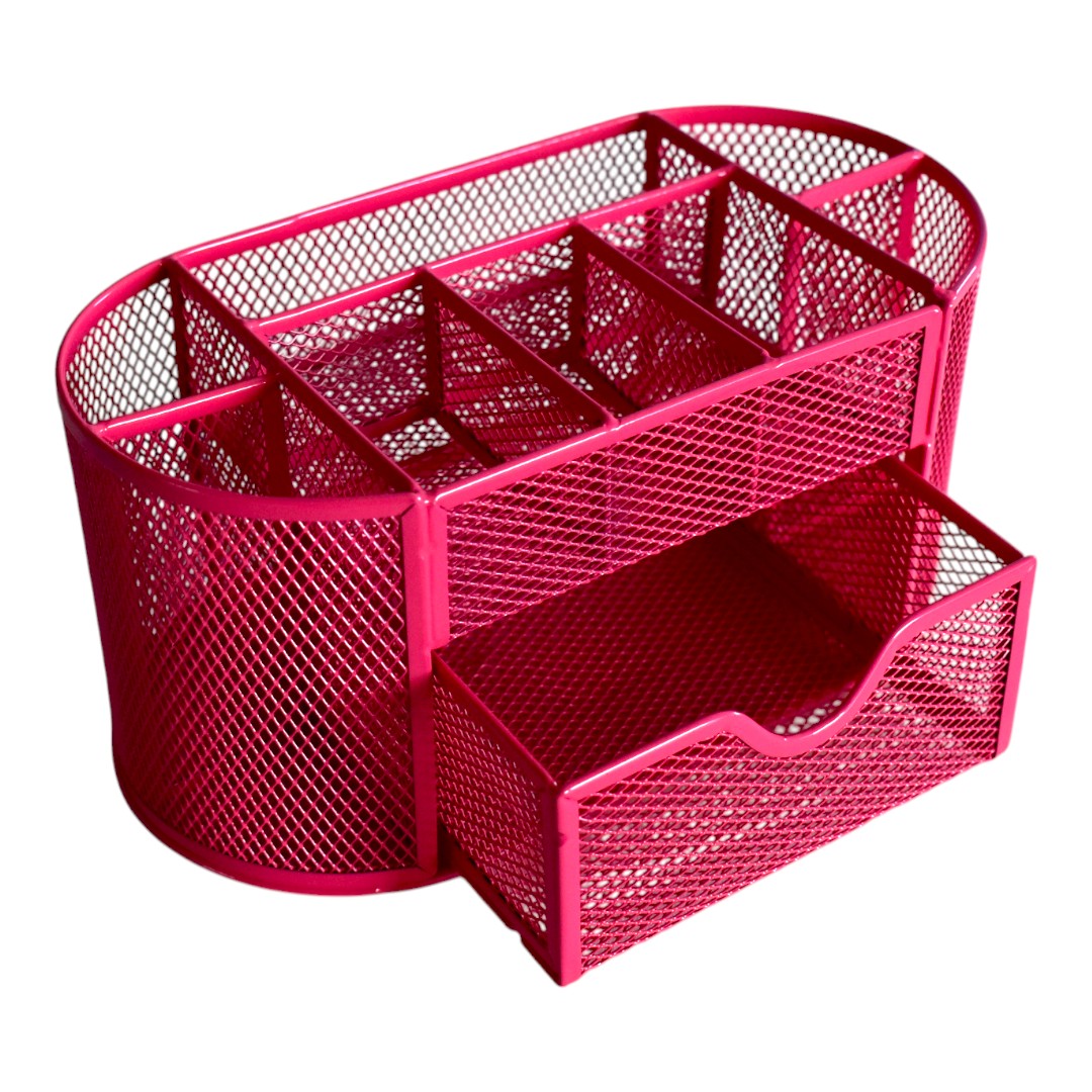 حامل اقلام شبك معدنى للمكتب Panda رقم.892 عالى الجودة - احمر