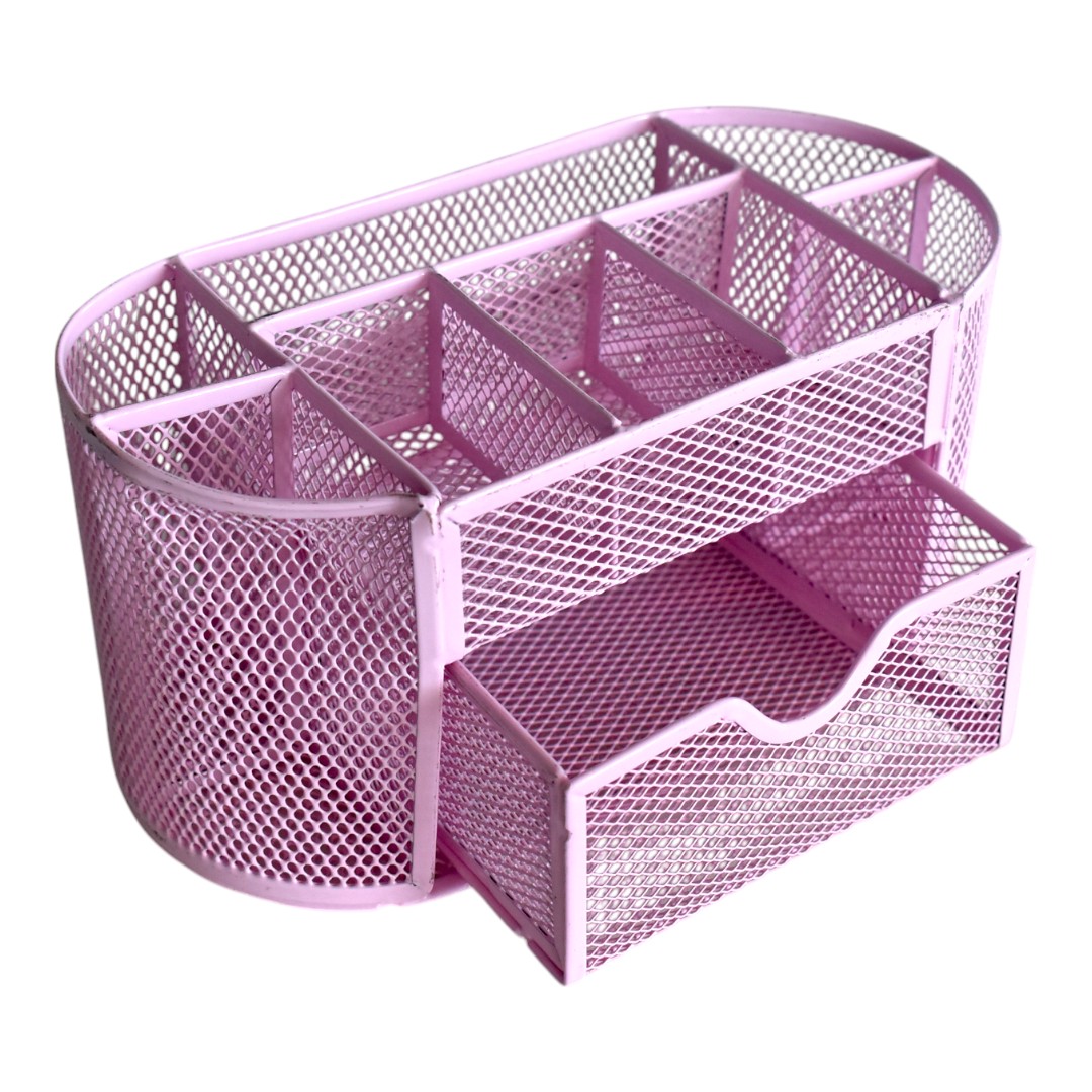 حامل اقلام شبك معدنى للمكتب Panda رقم.892 عالى الجودة - وردى