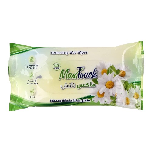 مناديل مبللة  ماكس تاتش منعشة و معطرة - 40 منديل مبلل
