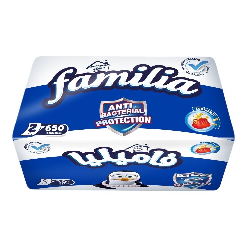 مناديل فاميليا 3 طبقة فائقة النعومة حجم كبير - 650 منديل - 3 قطع