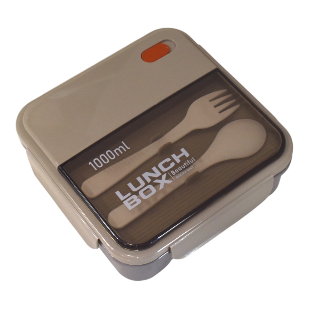 لانش بوكس بلاستيك عالى الجودة بسعة 1000 مل رقم.1206 - رمادى