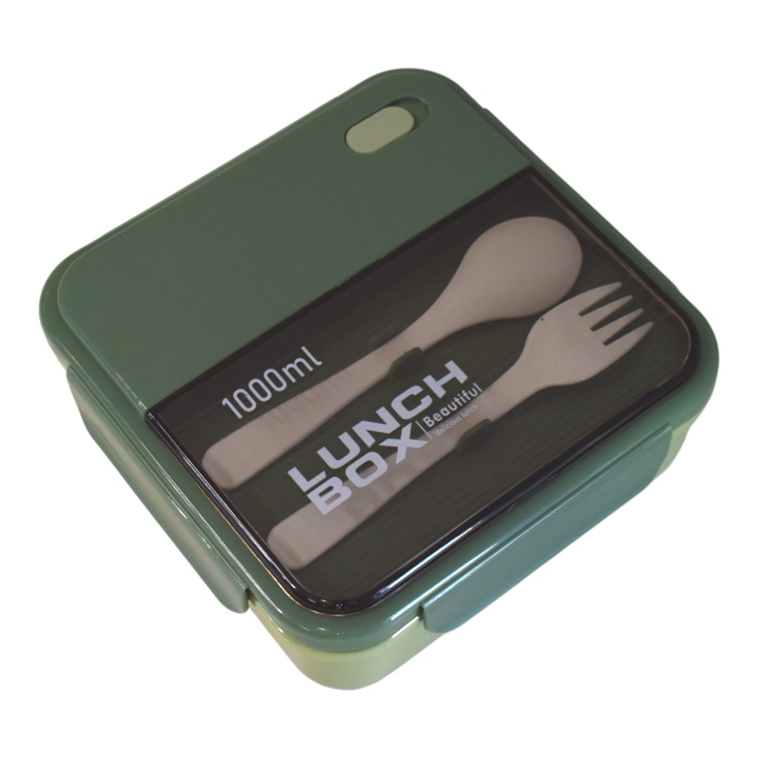 لانش بوكس بلاستيك عالى الجودة بسعة 1000 مل رقم.1206 - اخضر
